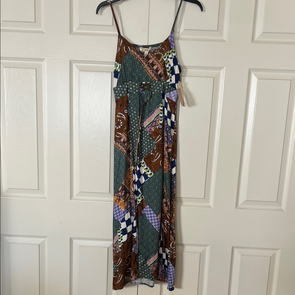 Rewind Multicolor Patchwork Midi Dress